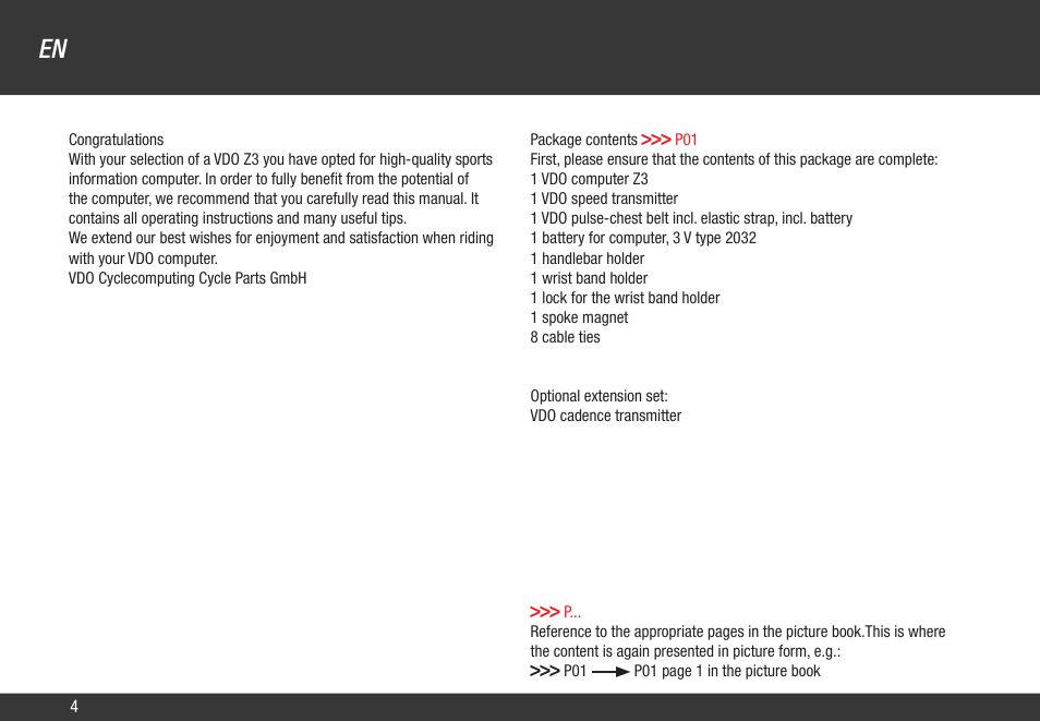 VDO Z3 User Manual | Page 13 / 61