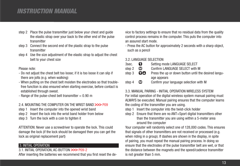 Instruction manual | VDO Z3 User Manual | Page 22 / 61