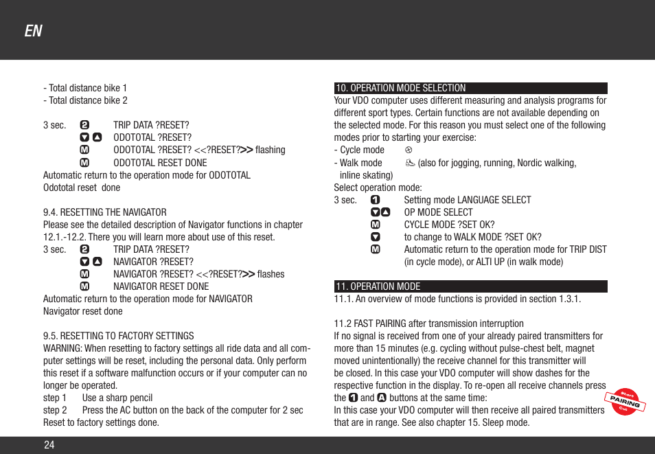 VDO Z3 User Manual | Page 33 / 61