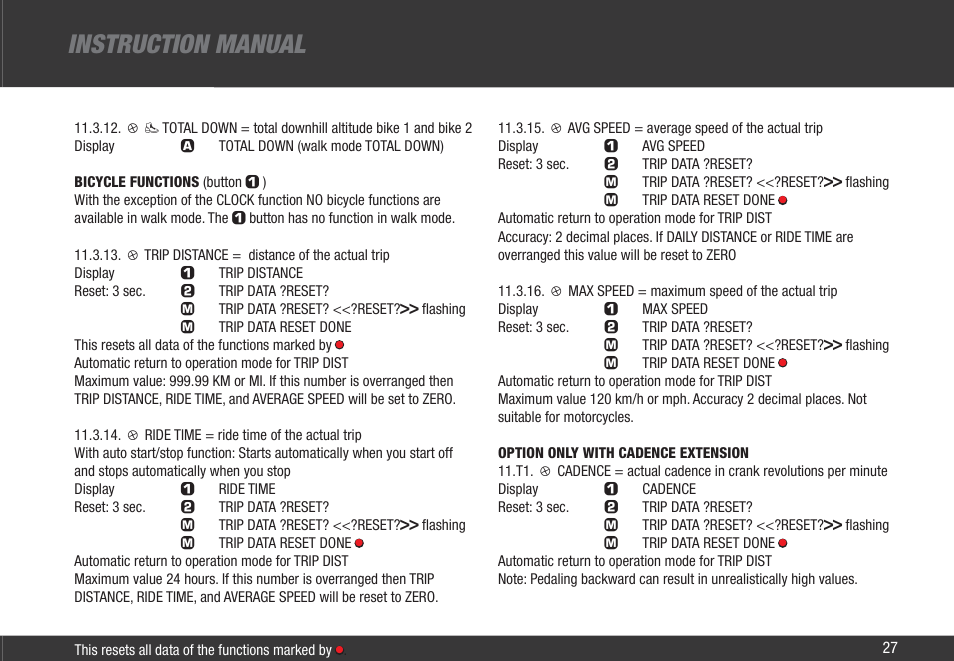 Instruction manual | VDO Z3 User Manual | Page 36 / 61