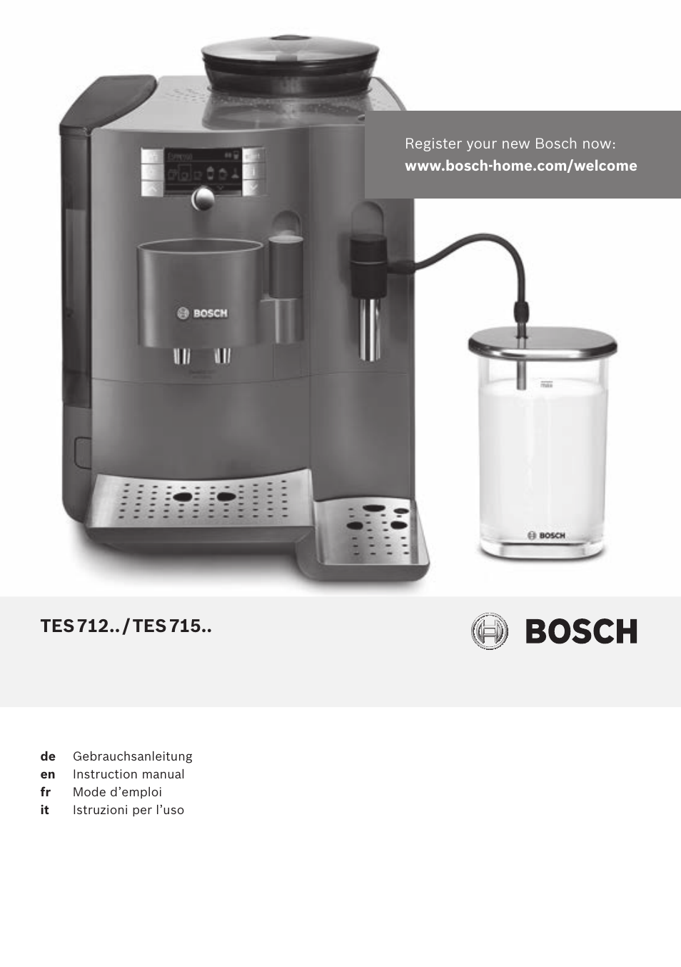 Bosch TES71251DE VeroBar AromaPro 100 Kaffeevollautomat silber User Manual | 116 pages