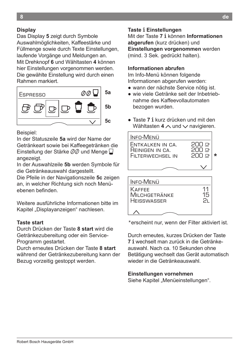 Bosch TES71251DE VeroBar AromaPro 100 Kaffeevollautomat silber User Manual | Page 12 / 116