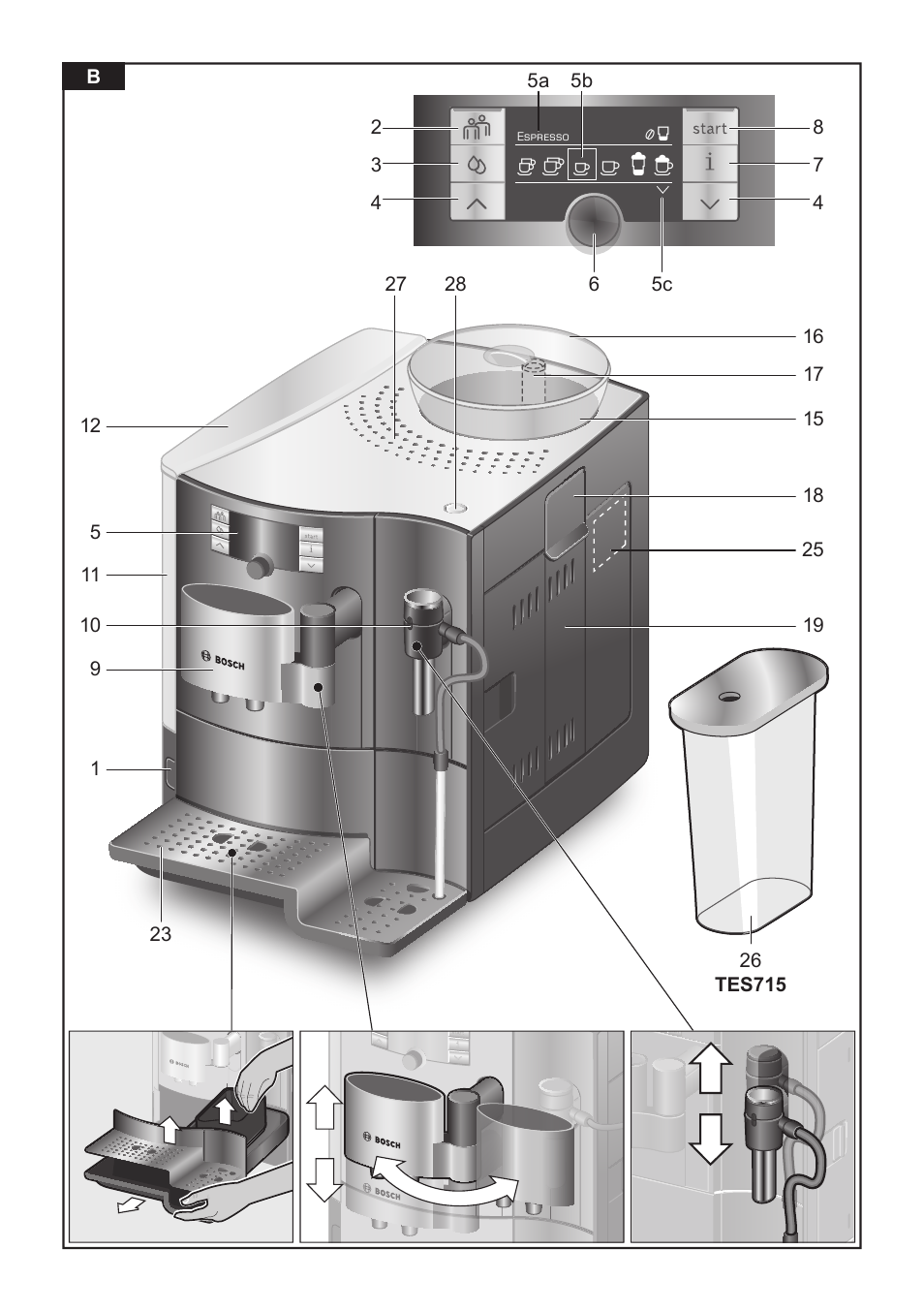 Bosch TES71251DE VeroBar AromaPro 100 Kaffeevollautomat silber User Manual | Page 3 / 116