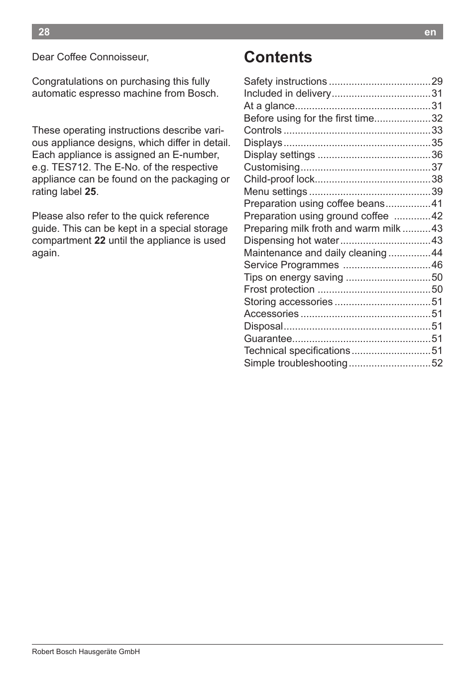 Bosch TES71251DE VeroBar AromaPro 100 Kaffeevollautomat silber User Manual | Page 32 / 116