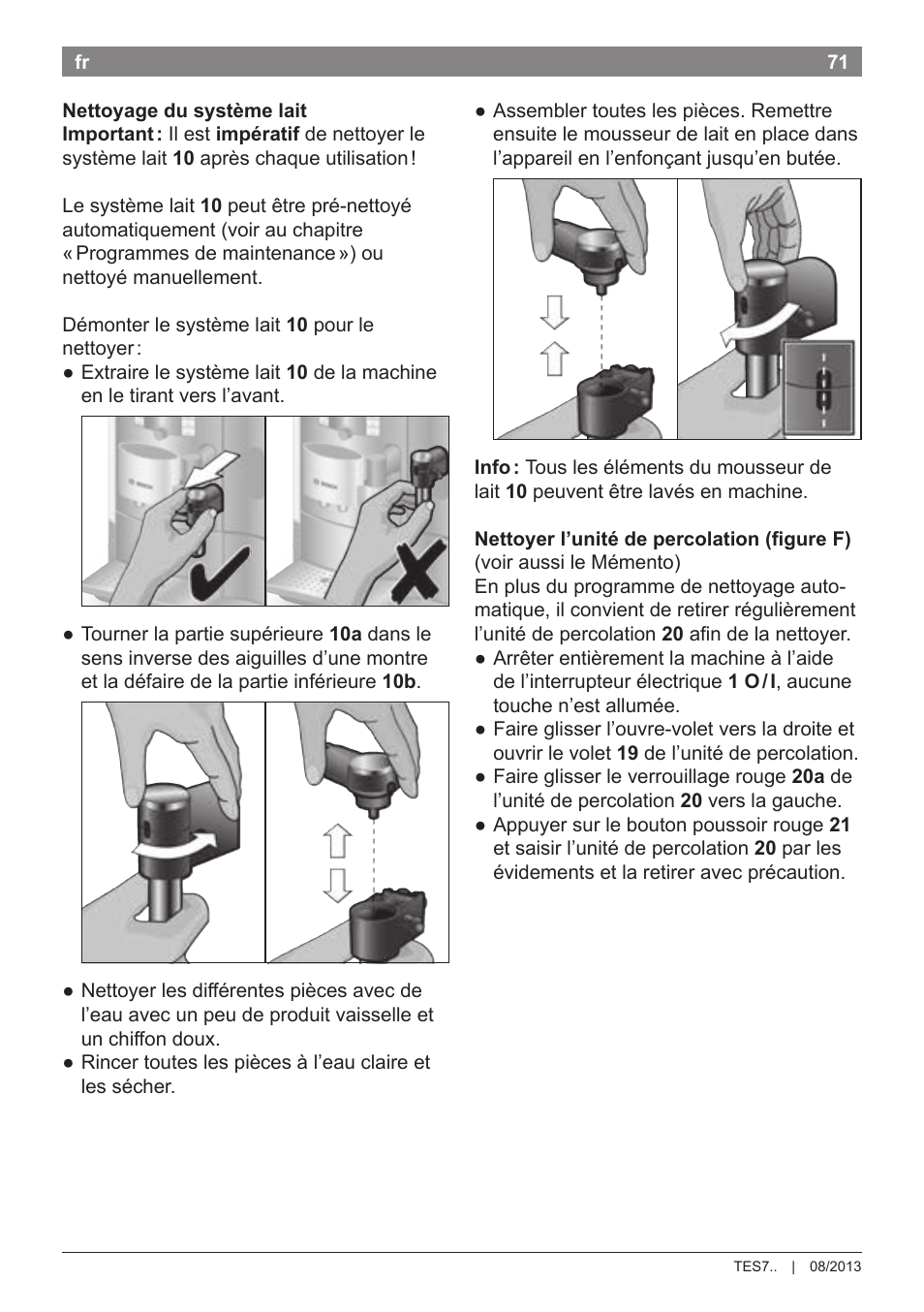 Bosch TES71251DE VeroBar AromaPro 100 Kaffeevollautomat silber User Manual | Page 75 / 116