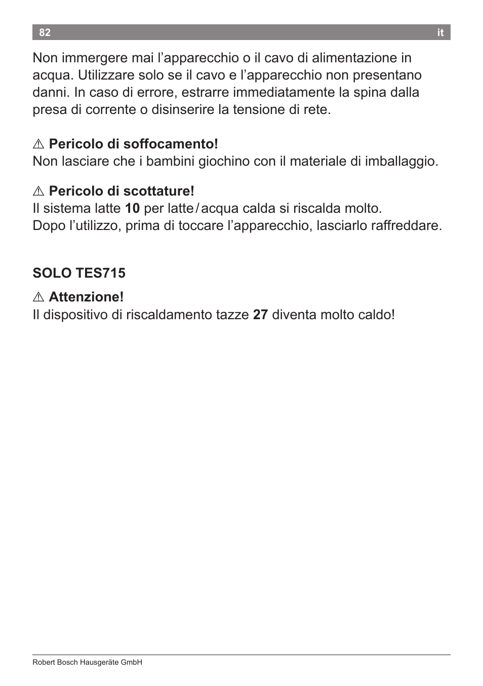 Bosch TES71251DE VeroBar AromaPro 100 Kaffeevollautomat silber User Manual | Page 86 / 116