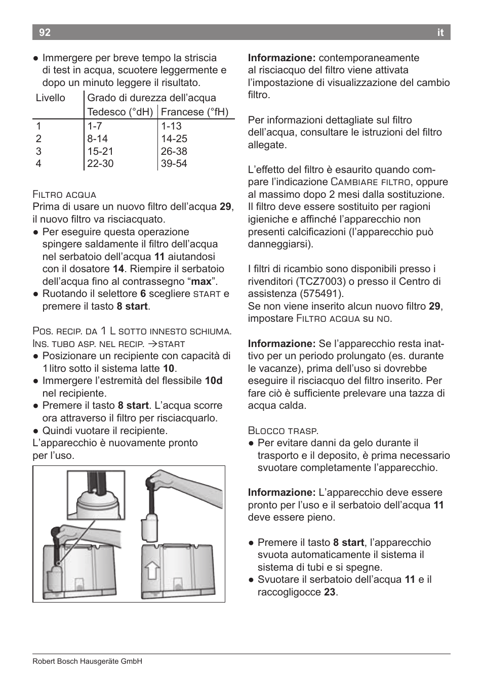 Bosch TES71251DE VeroBar AromaPro 100 Kaffeevollautomat silber User Manual | Page 96 / 116