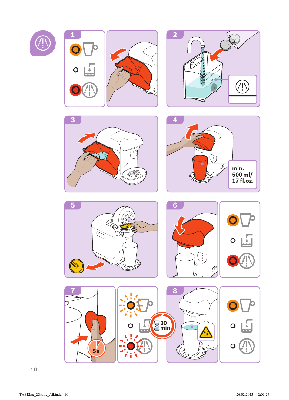 Bosch Multigetränkesystem TAS1202 real black anthrazit User Manual | Page 10 / 12