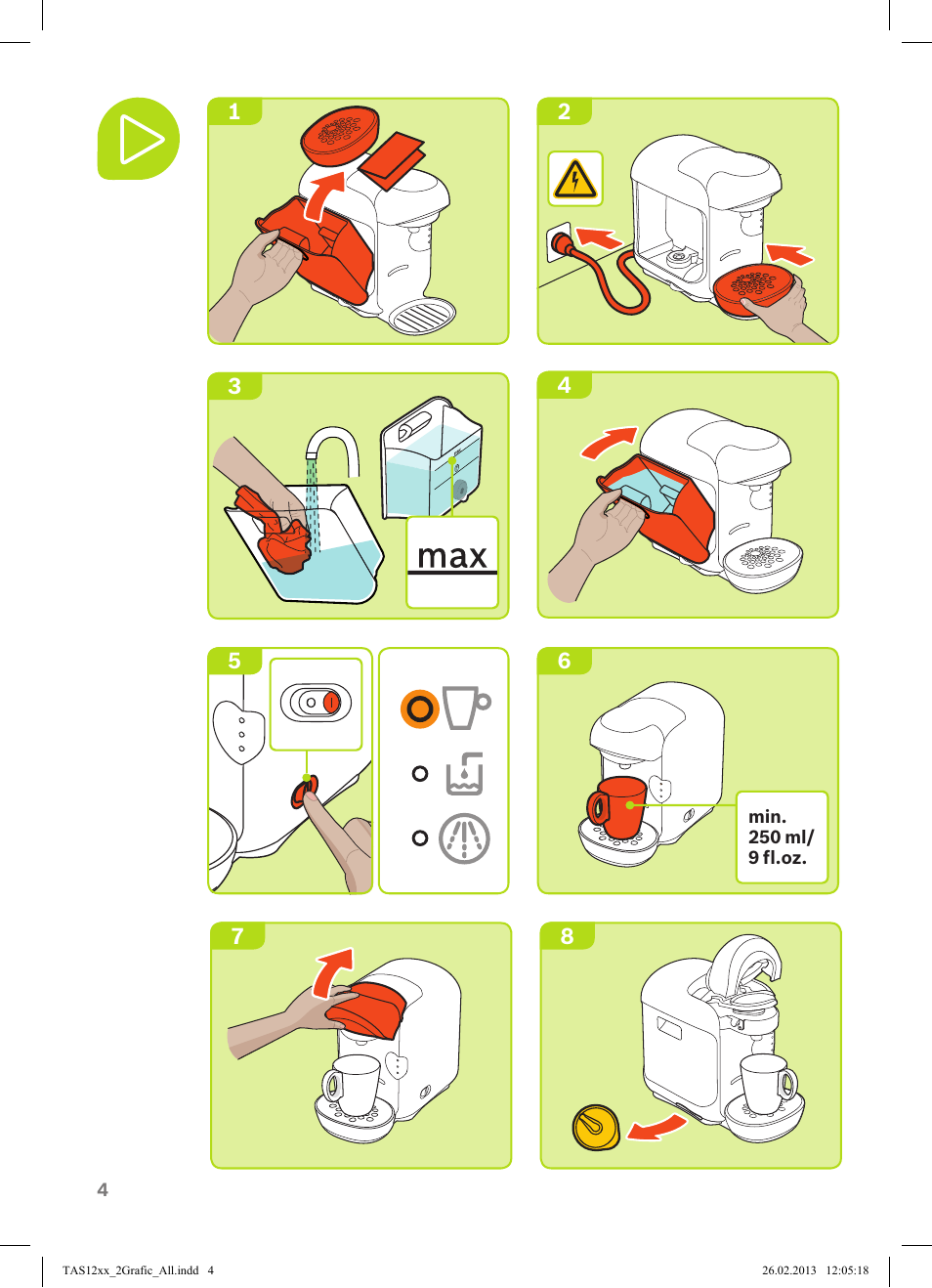 Bosch Multigetränkesystem TAS1202 real black anthrazit User Manual | Page 4 / 12