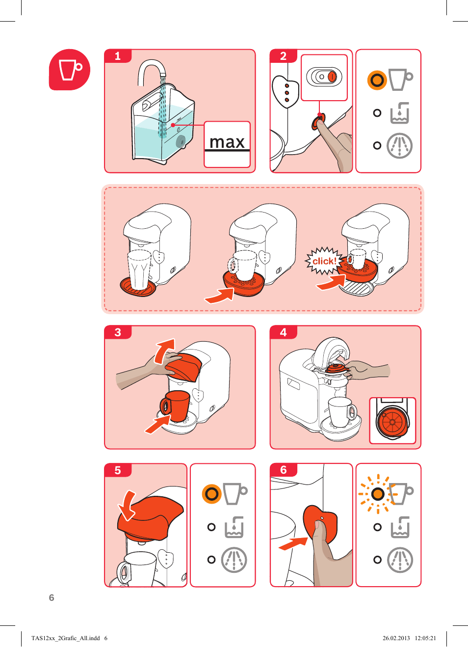 Bosch Multigetränkesystem TAS1202 real black anthrazit User Manual | Page 6 / 12