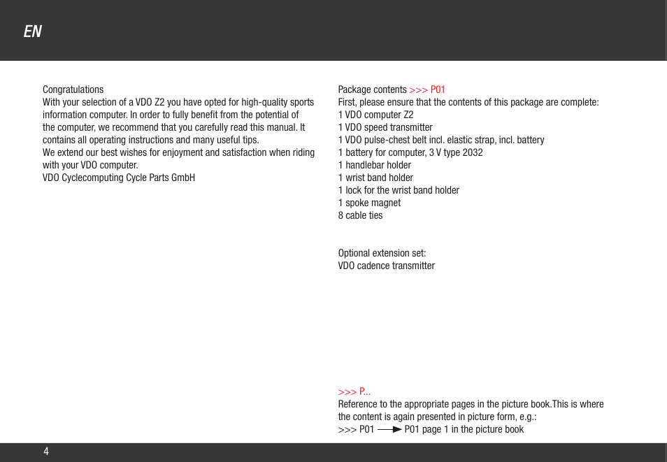 VDO Z2 User Manual | Page 13 / 57