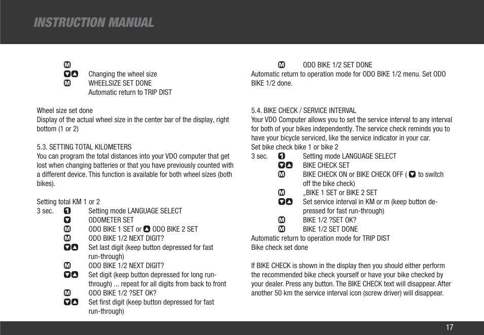 Instruction manual | VDO Z2 User Manual | Page 26 / 57