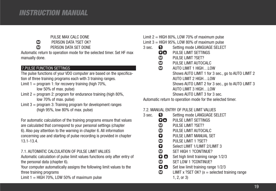 Instruction manual | VDO Z2 User Manual | Page 28 / 57