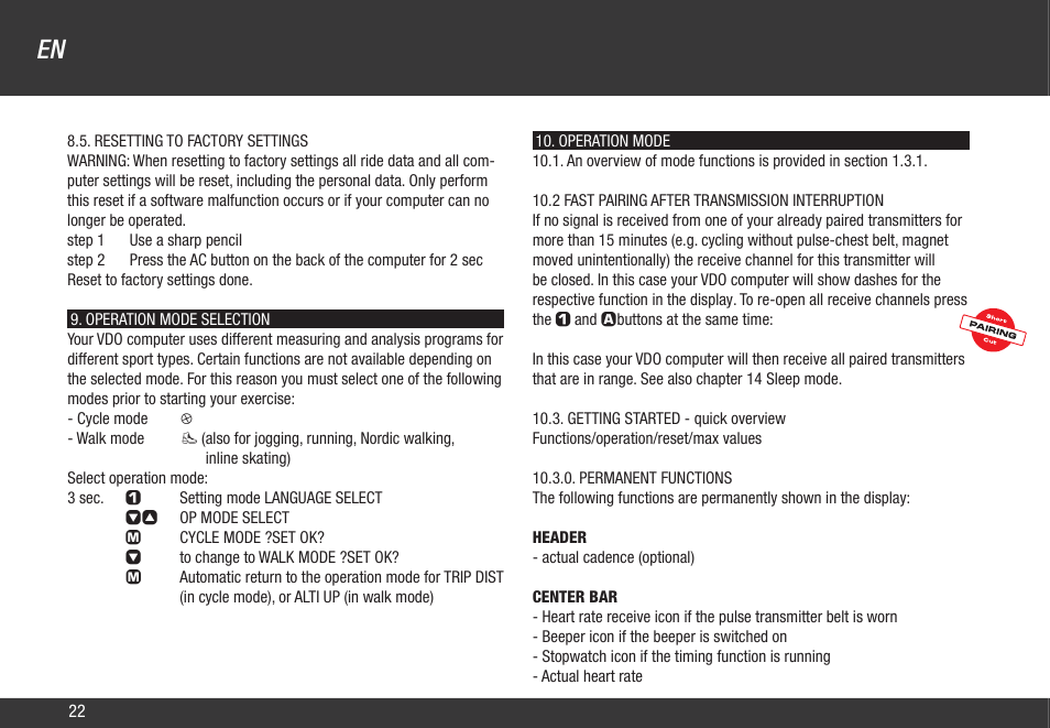 VDO Z2 User Manual | Page 31 / 57