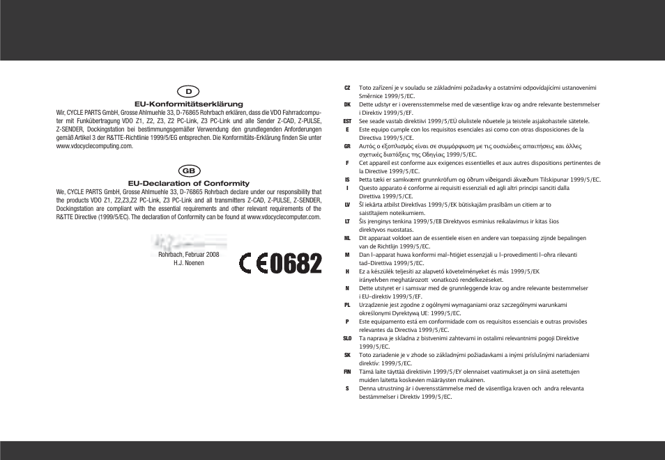 VDO Z2 User Manual | Page 54 / 57