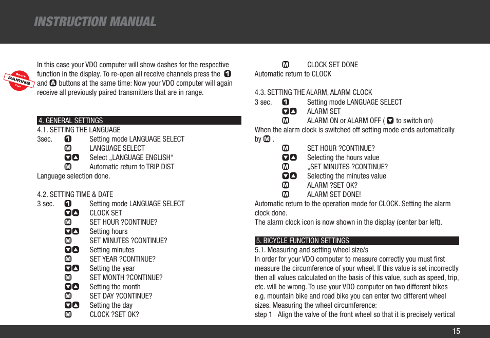 Instruction manual | VDO Z3 PC User Manual | Page 24 / 65