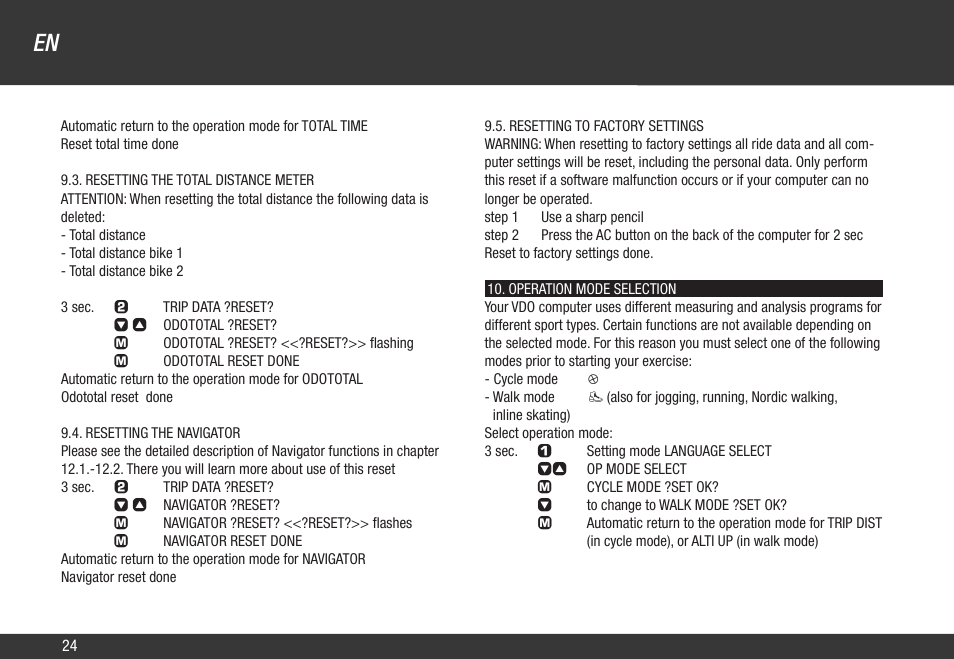 VDO Z3 PC User Manual | Page 33 / 65