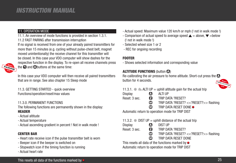 Instruction manual | VDO Z3 PC User Manual | Page 34 / 65