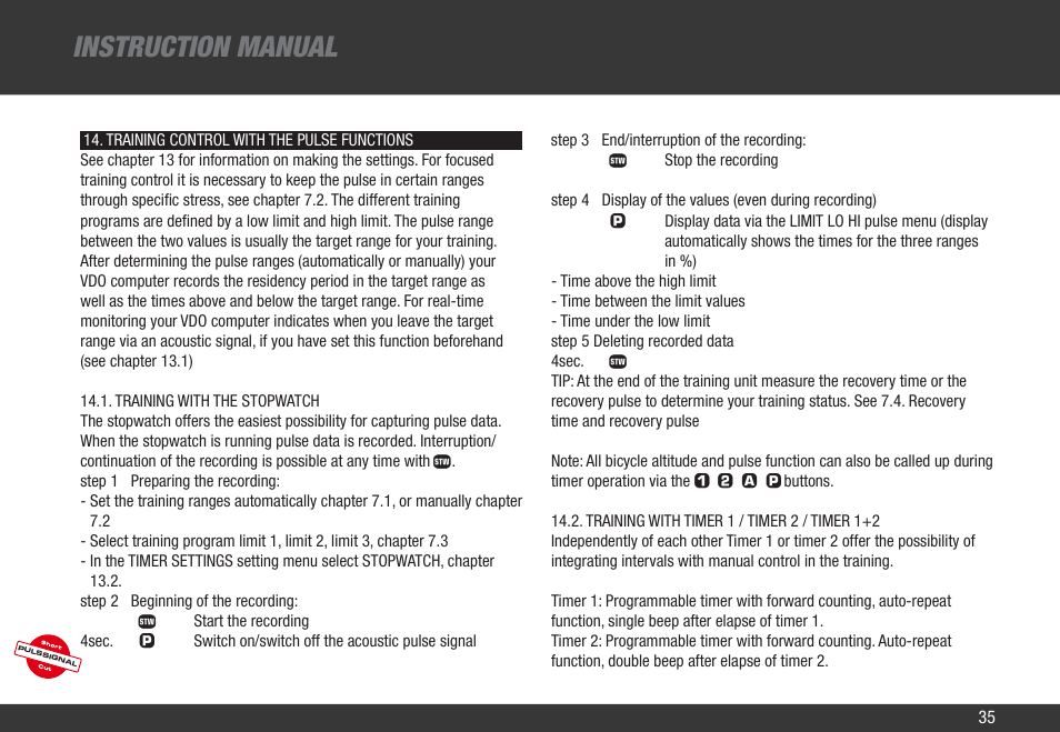 Instruction manual | VDO Z3 PC User Manual | Page 44 / 65