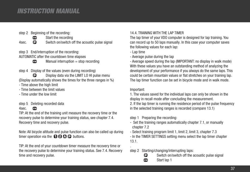 Instruction manual | VDO Z3 PC User Manual | Page 46 / 65