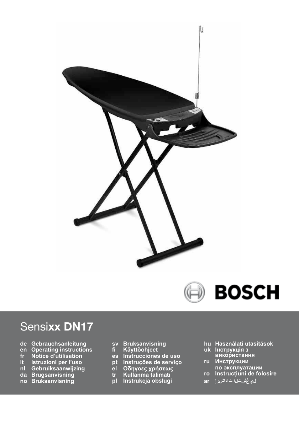 Bosch Aktiv-Bügeltisch Sensixxx DN17 EditionRosso TDN1700P schwarz rot User Manual | 100 pages