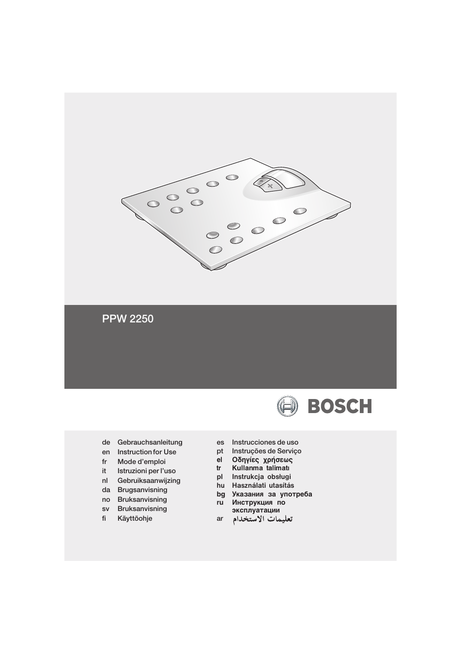 Bosch PPW2250 Analysewaage elektronisch axxence classic sportlife User Manual | 85 pages