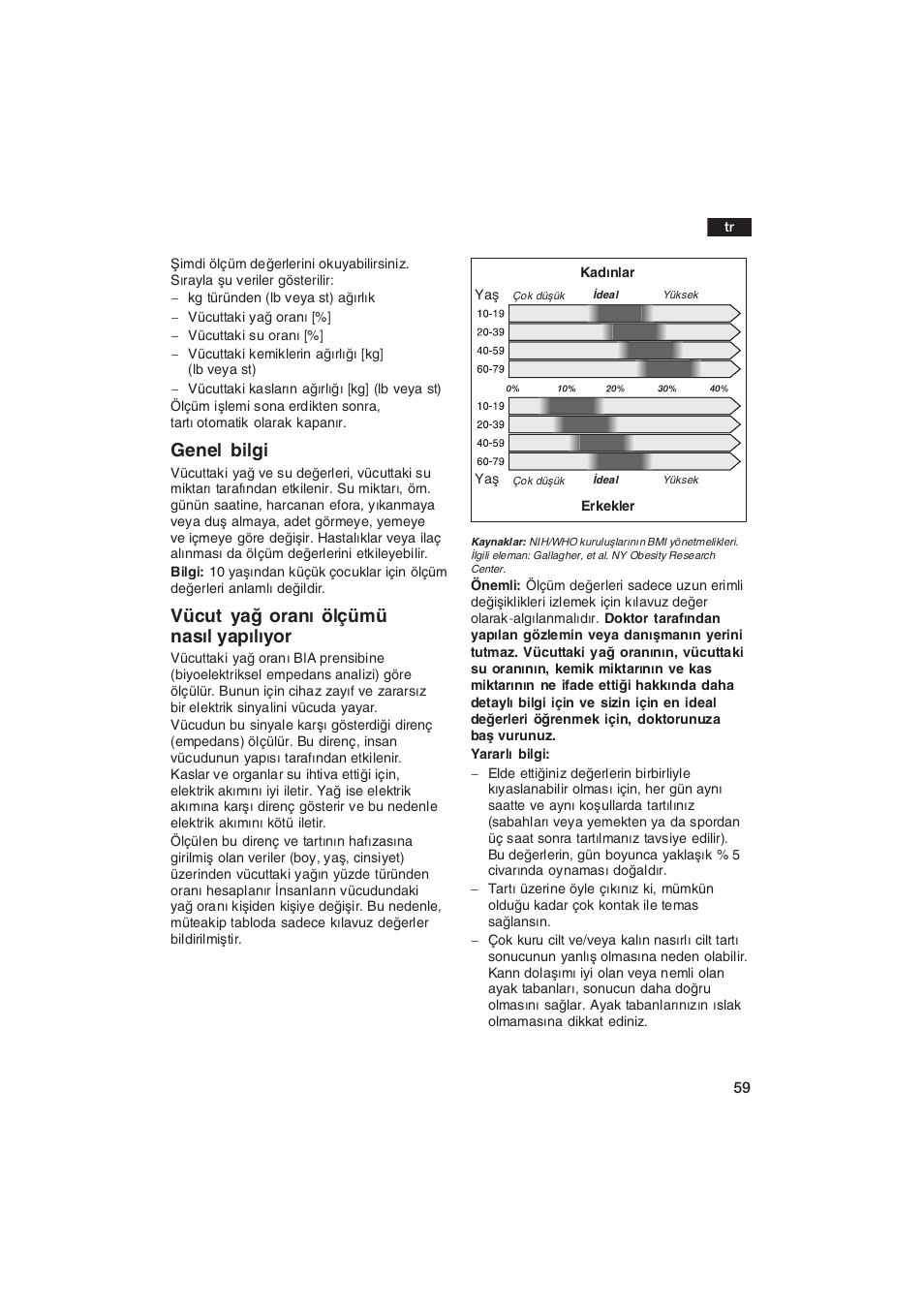 Genel bilgi, Vücut ya oran ölçümü nasl yaplyor | Bosch PPW2250 Analysewaage elektronisch axxence classic sportlife User Manual | Page 59 / 85