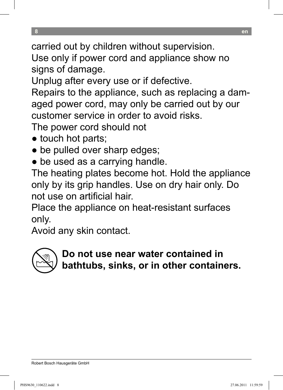 Bosch PHS9630 Haarglätter ProSalon Curl Straight User Manual | Page 12 / 104