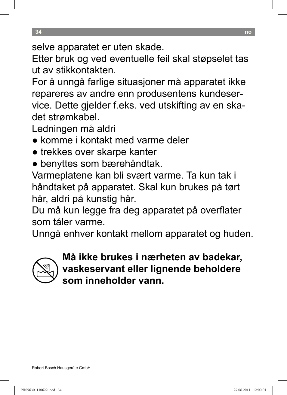 Bosch PHS9630 Haarglätter ProSalon Curl Straight User Manual | Page 38 / 104
