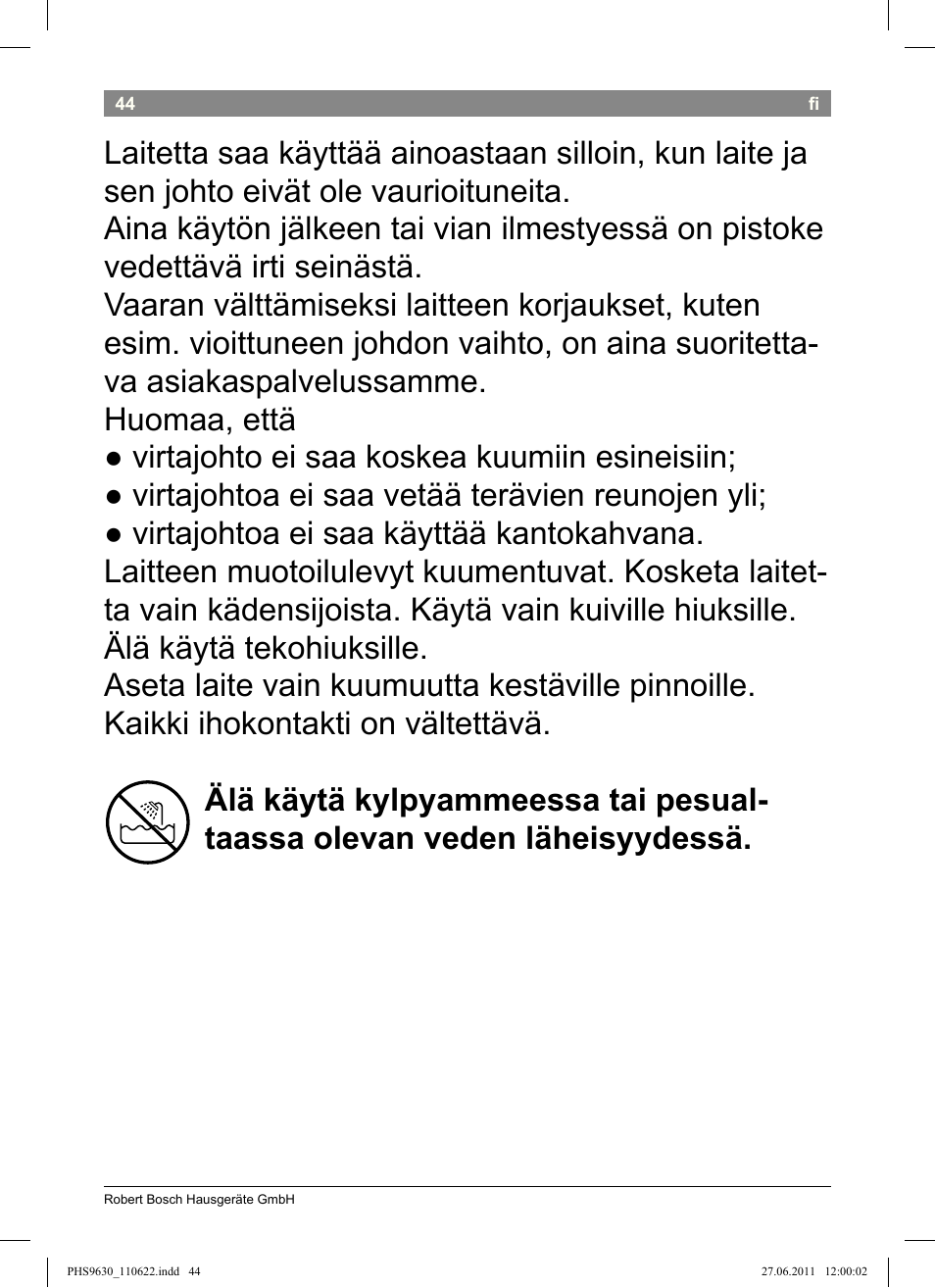 Bosch PHS9630 Haarglätter ProSalon Curl Straight User Manual | Page 48 / 104