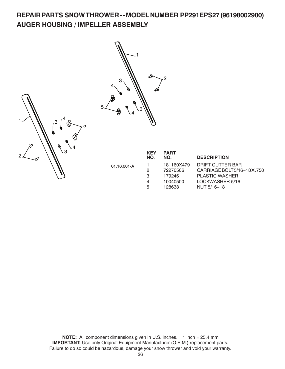 Poulan Pro PP291EPS27 SNOW THROWER User Manual | Page 26 / 44