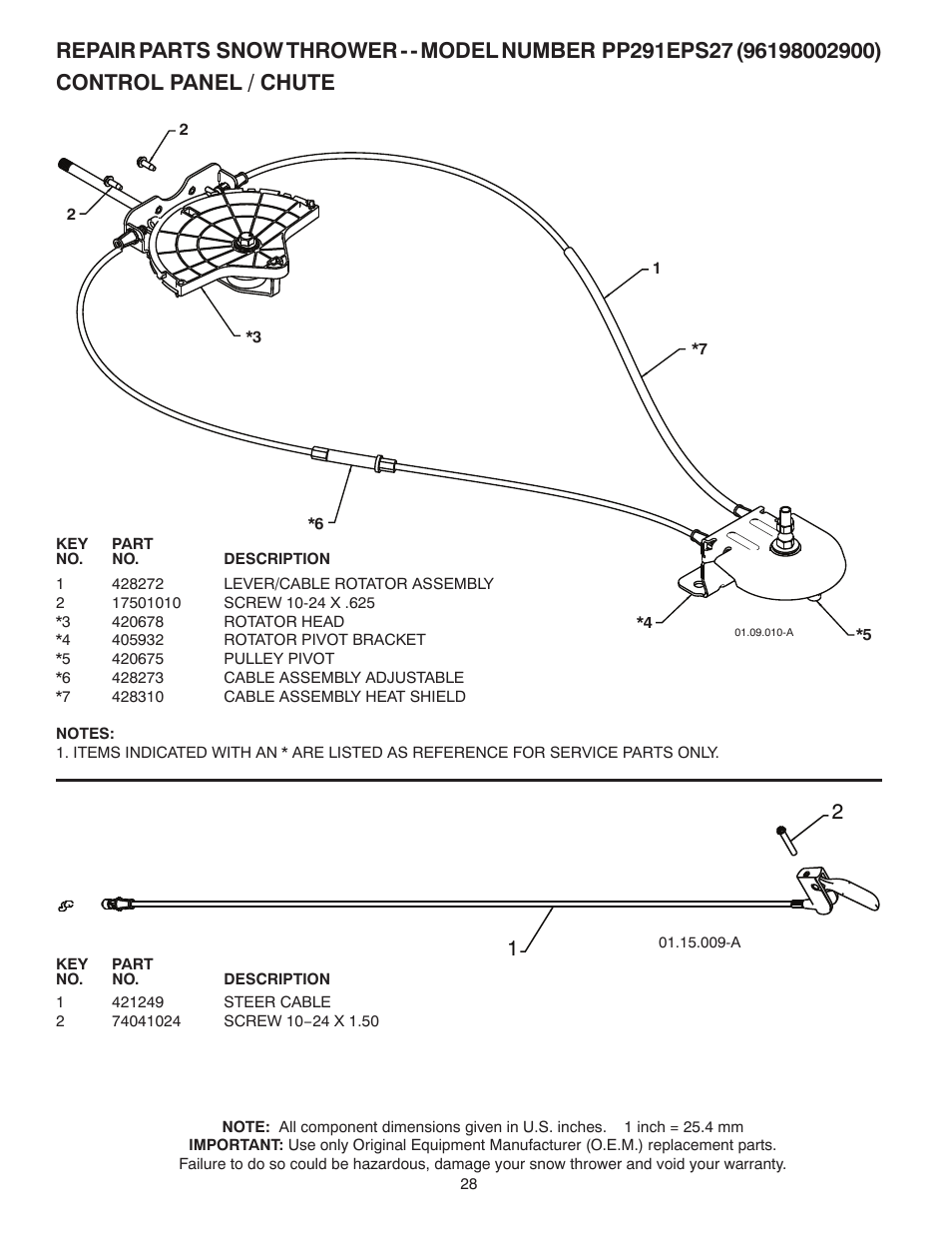 Poulan Pro PP291EPS27 SNOW THROWER User Manual | Page 28 / 44