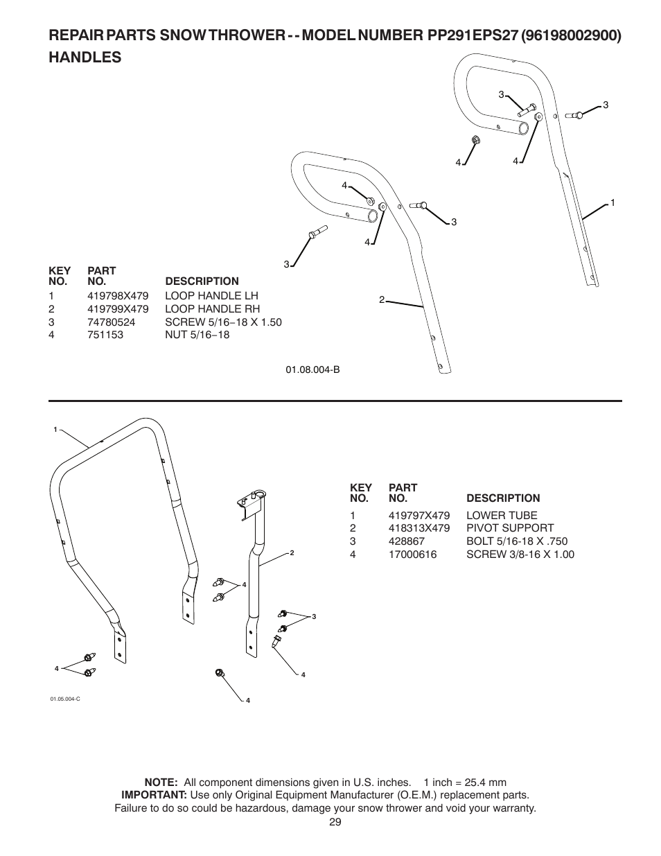 Poulan Pro PP291EPS27 SNOW THROWER User Manual | Page 29 / 44