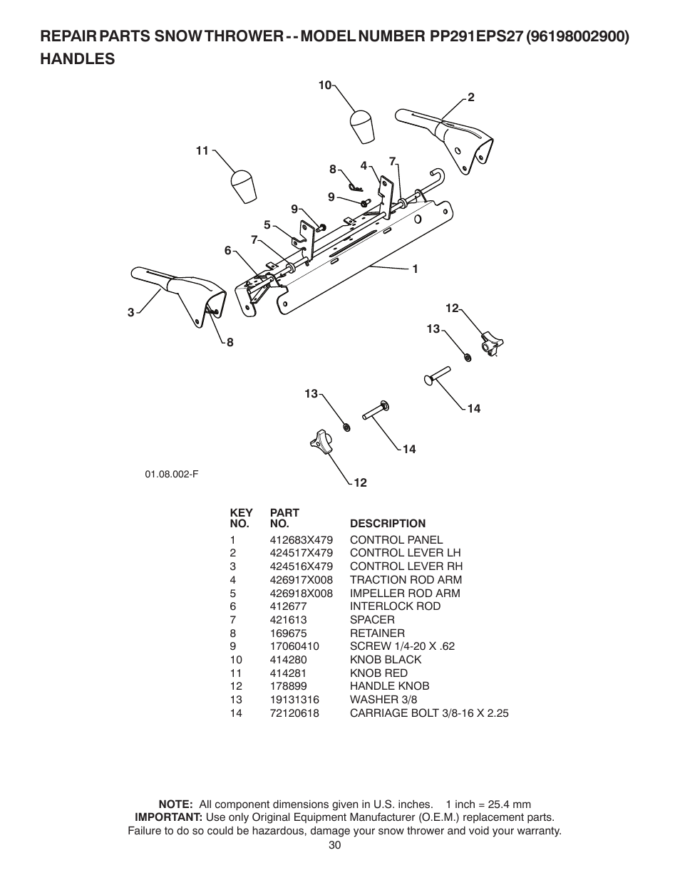 Poulan Pro PP291EPS27 SNOW THROWER User Manual | Page 30 / 44