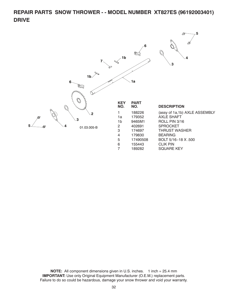 Poulan Pro XT827ES SNOW THROWER User Manual | Page 32 / 40