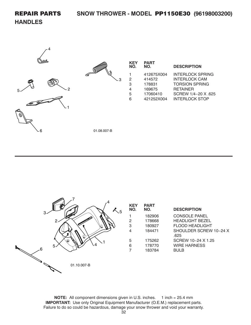 Poulan Pro PP1150E30 SNOW THROWER User Manual | Page 32 / 44