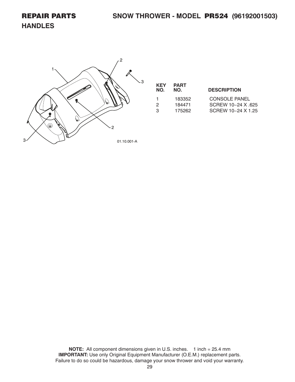 Poulan Pro PR524 SNOW THROWER User Manual | Page 29 / 36