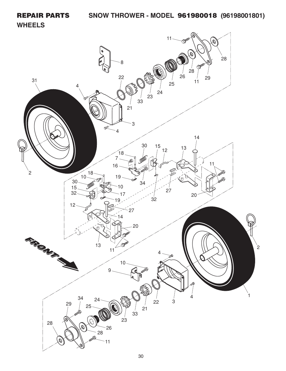 Poulan Pro 961980018 SNOW THROWER User Manual | Page 30 / 36