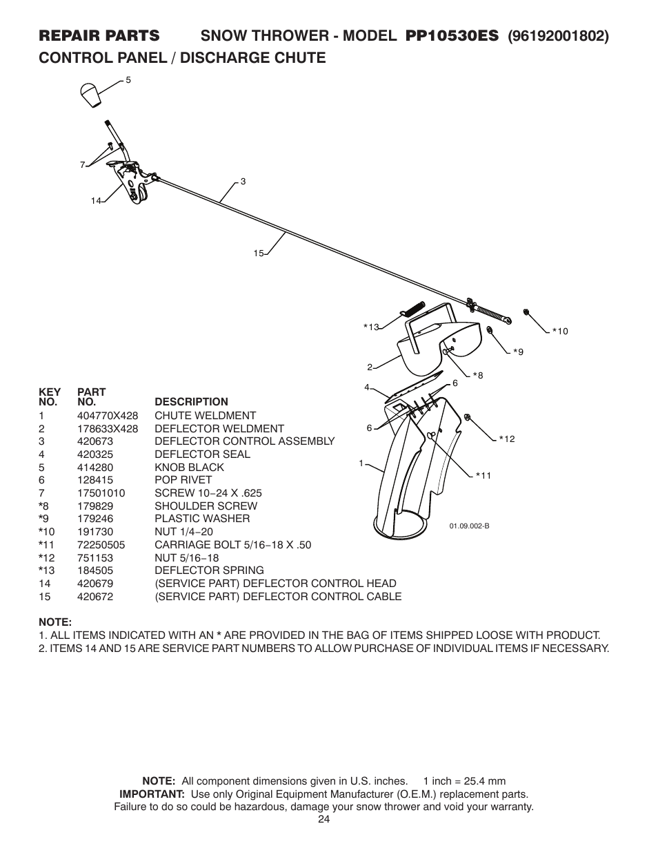 Poulan Pro PP10530ES SNOW THROWER User Manual | Page 24 / 40