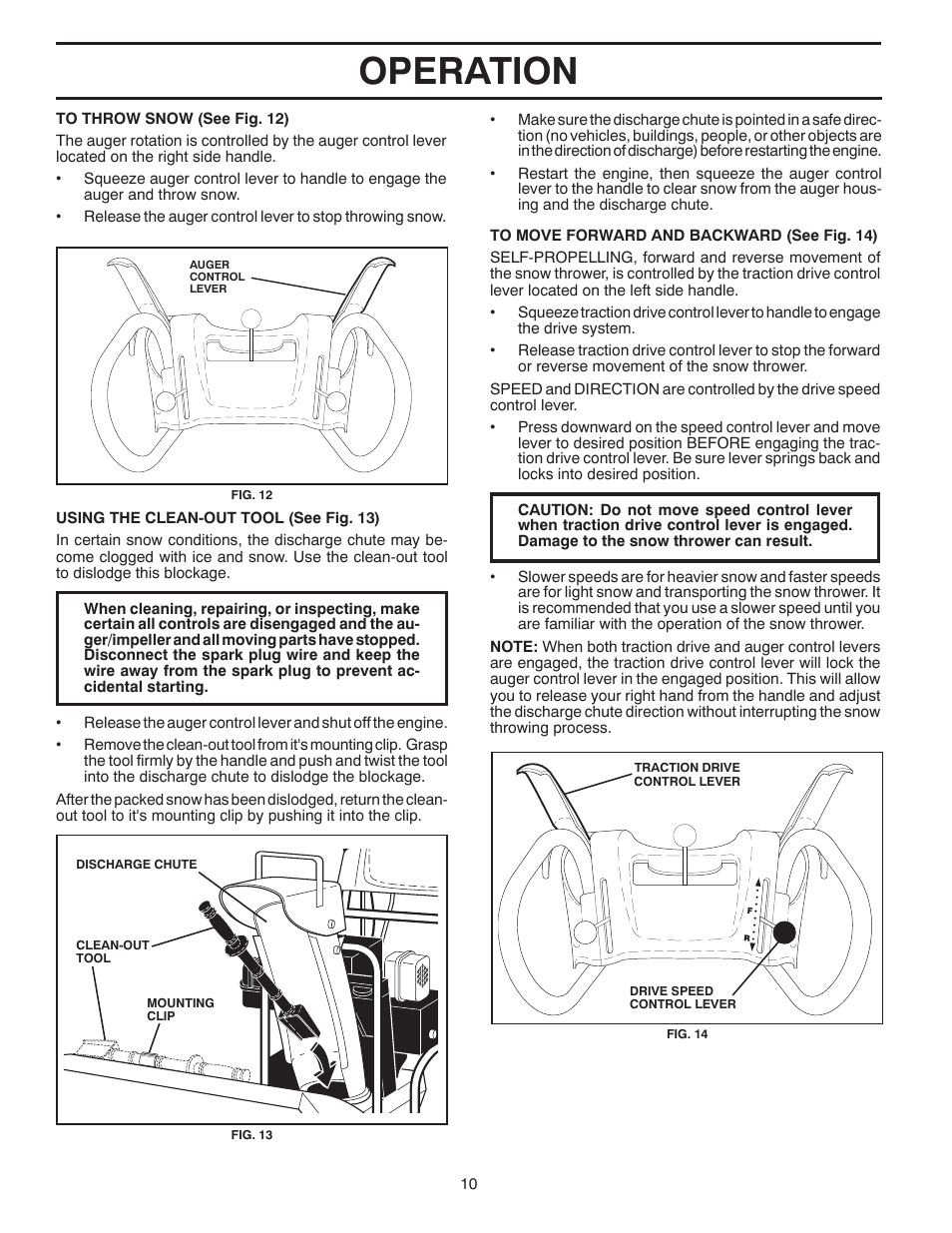 Operation | Poulan Pro XT824ES SNOW THROWER User Manual | Page 10 / 40