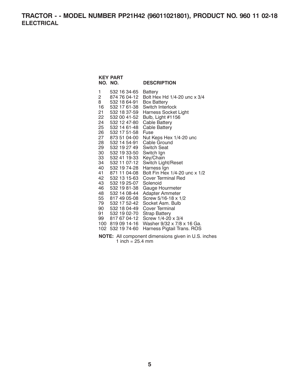 Poulan Pro PP21H42 LAWN TRACTOR User Manual | Page 5 / 20