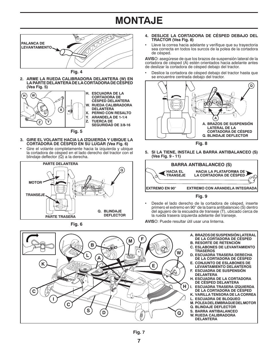 Montaje | Poulan Pro PB22VA54 LAWN TRACTOR User Manual | Page 39 / 64