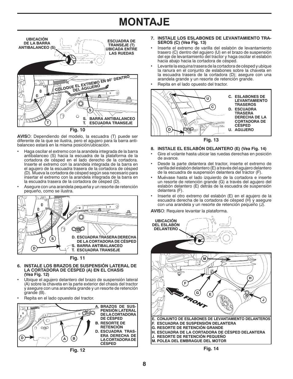 Montaje | Poulan Pro PB22VA54 LAWN TRACTOR User Manual | Page 40 / 64