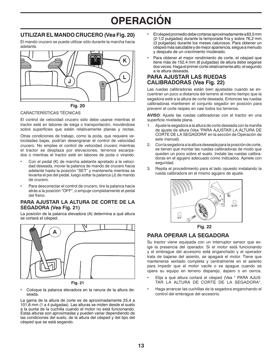 Operación | Poulan Pro PB22VA54 LAWN TRACTOR User Manual | Page 45 / 64