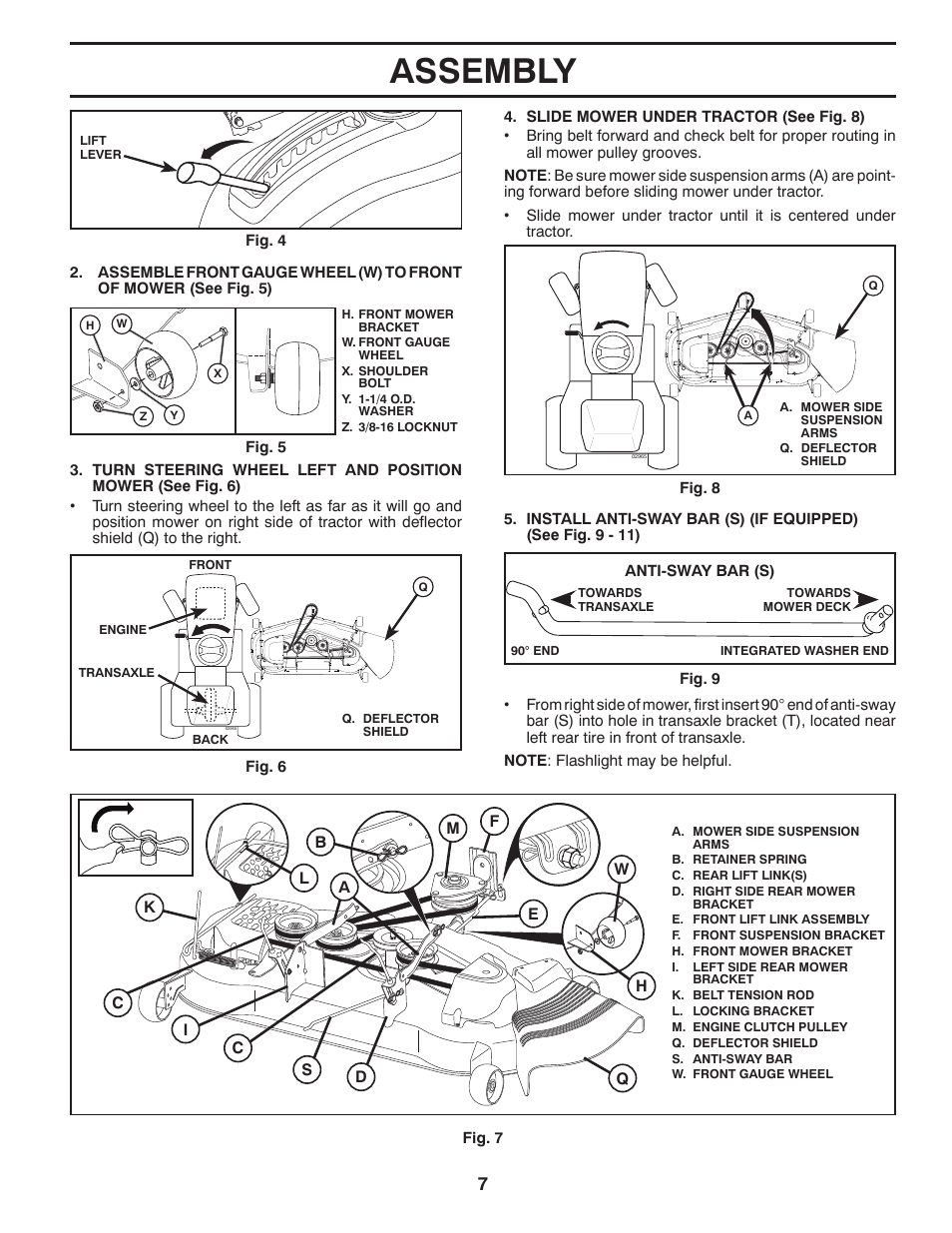 Assembly | Poulan Pro PB22VA54 LAWN TRACTOR User Manual | Page 7 / 64