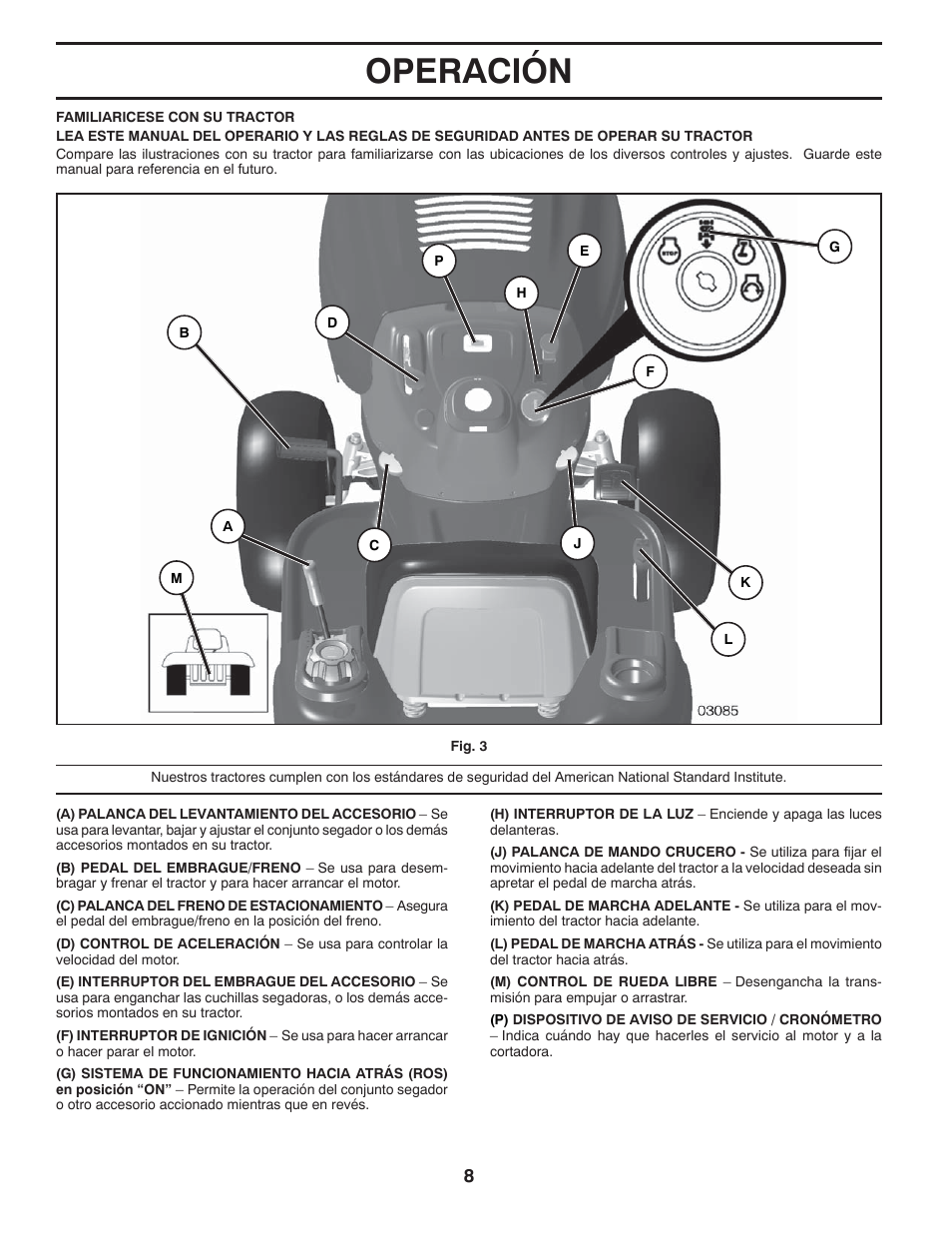 Operación | Poulan Pro PB23H48YT LAWN TRACTOR User Manual | Page 38 / 60
