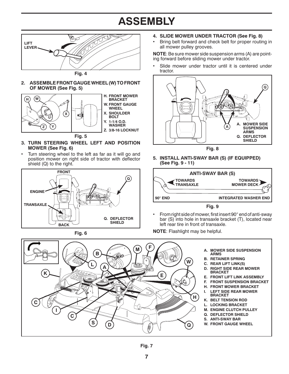 Assembly | Poulan Pro PB26H54YT LAWN TRACTOR User Manual | Page 7 / 30