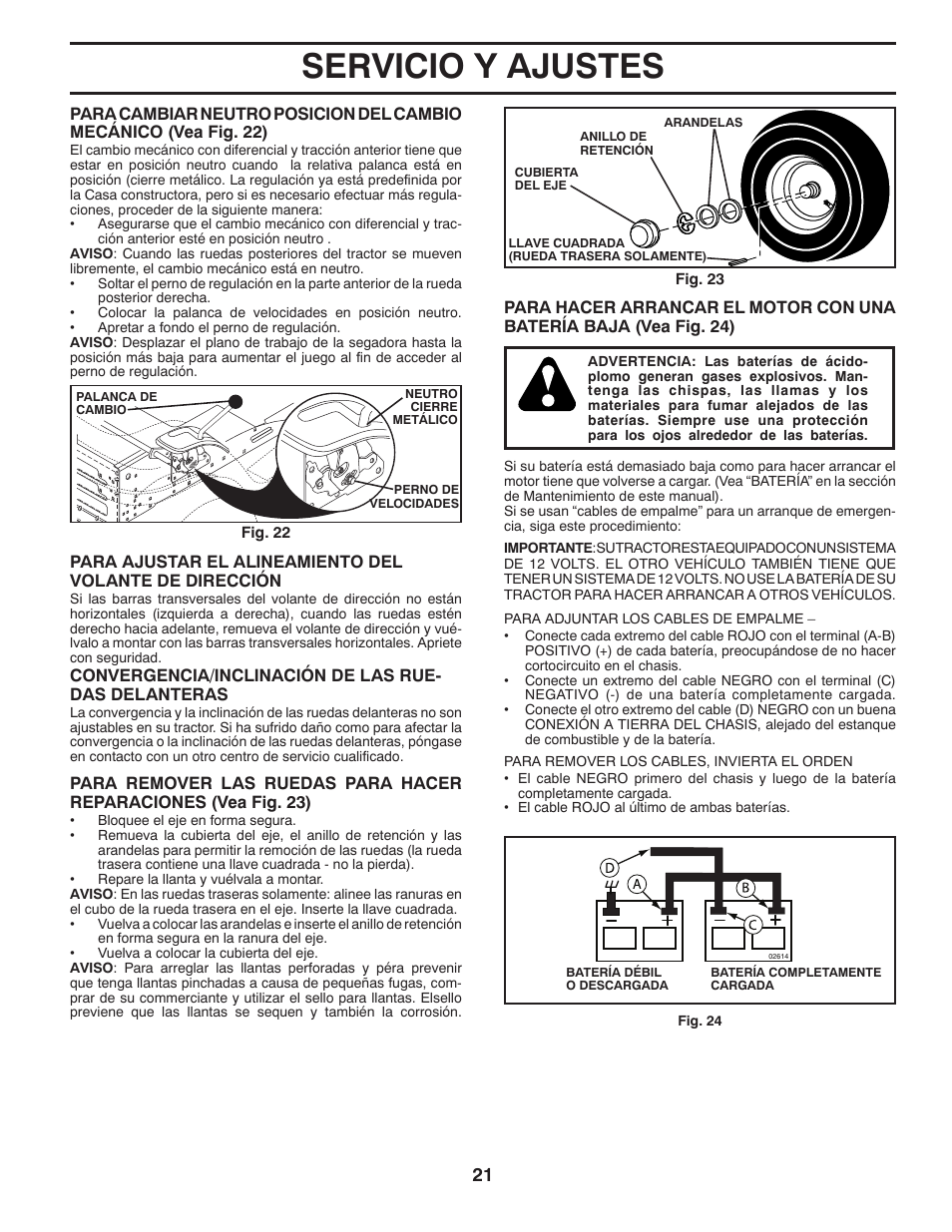 Servicio y ajustes | Poulan Pro PB155G42 LAWN TRACTOR User Manual | Page 49 / 56