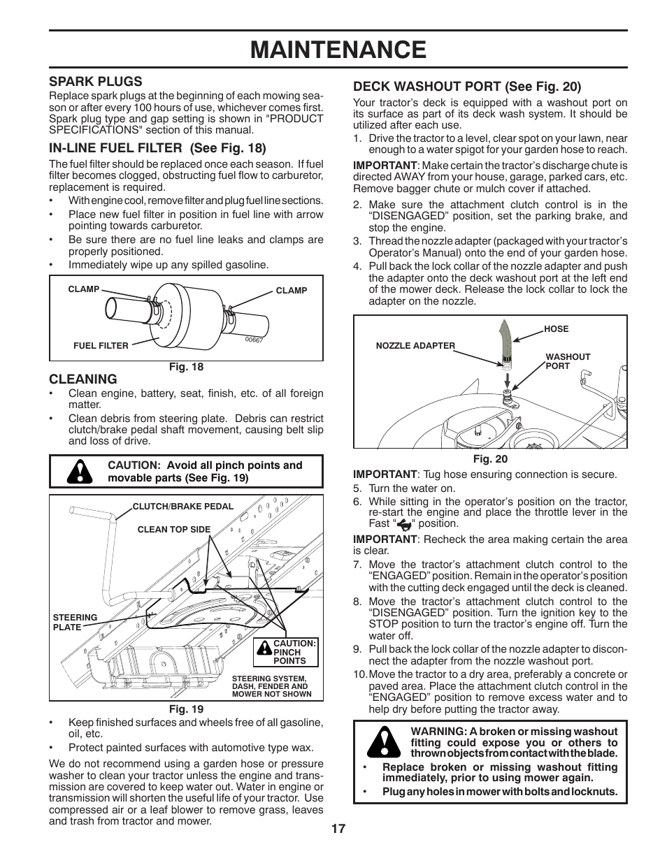 Maintenance | Poulan Pro PB20H42YT LAWN TRACTOR User Manual | Page 17 / 56