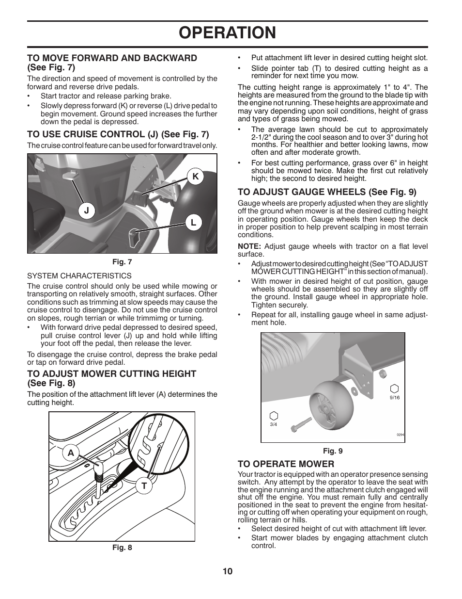 Operation | Poulan Pro PB22H46YT LAWN TRACTOR User Manual | Page 10 / 28